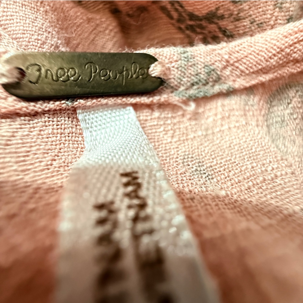 Free People Coral Orange Blouse with Front Cut-Out - Picture 7 of 7